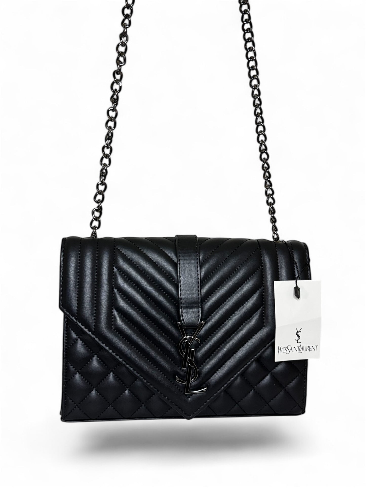 Damen Handtasche trendig & elegant in der Farbe Schwarz /Schwarze Details
