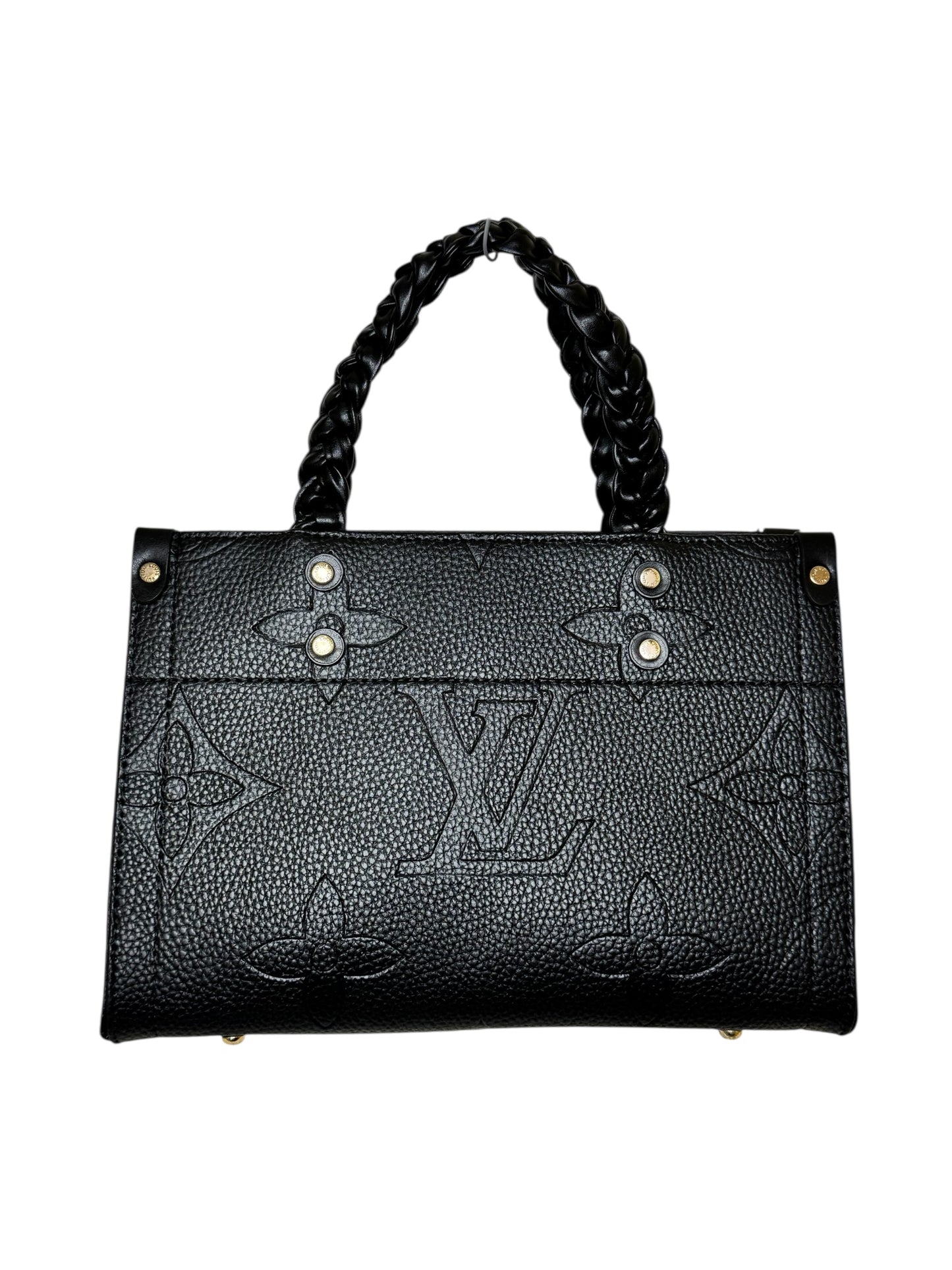 Damen Handtasche trendig & elegant in der Farbe Schwarz geflochten