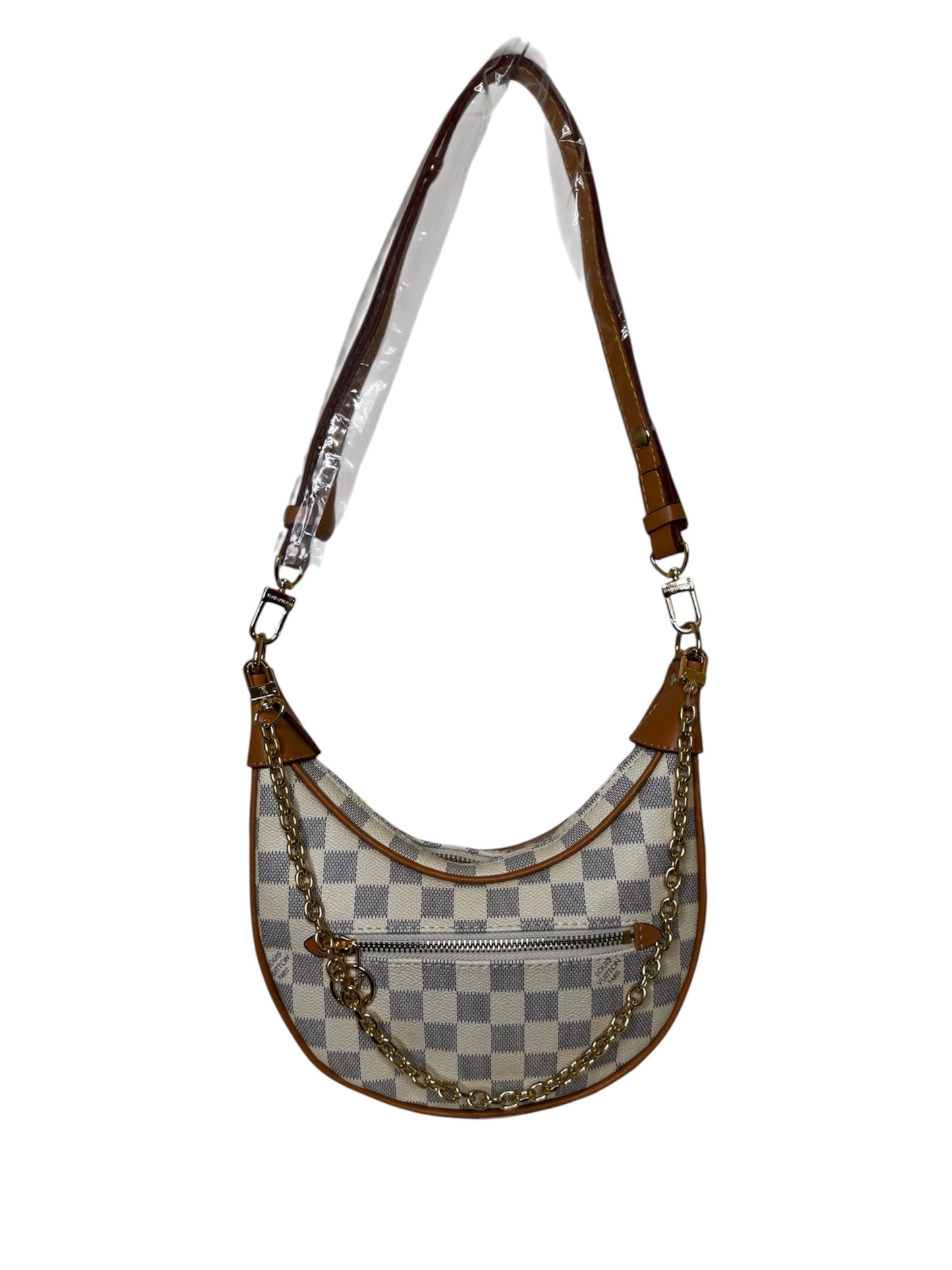 Damen Handtasche trendig & elegant in der Farbe Beige/Kariert