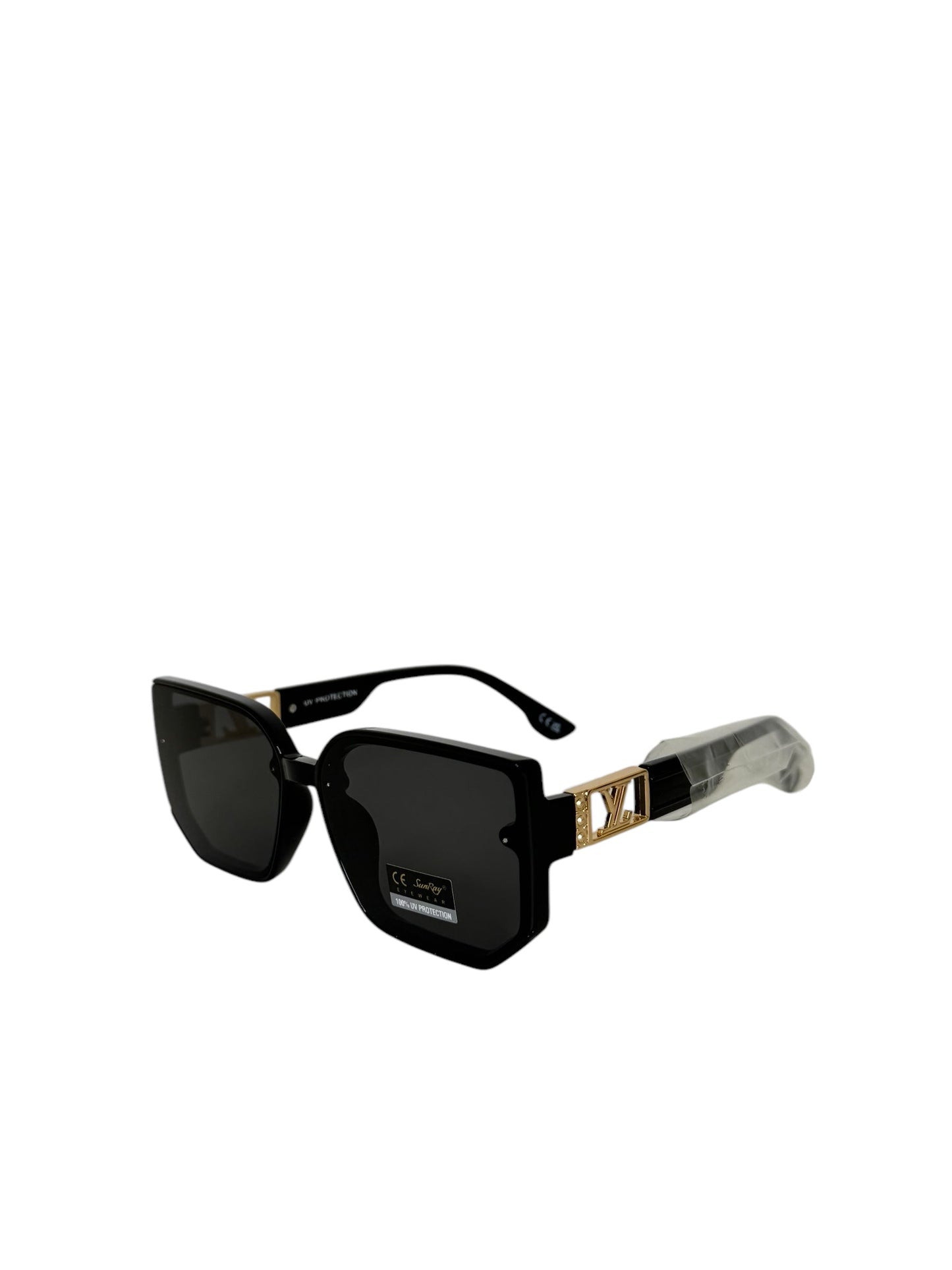 Damen Sonnenbrille trendig & elegant in der Farbe Schwarz