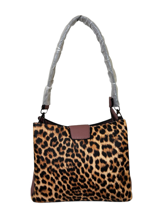 Moderne Schultertasche im Leo-Design mit Mauve Details