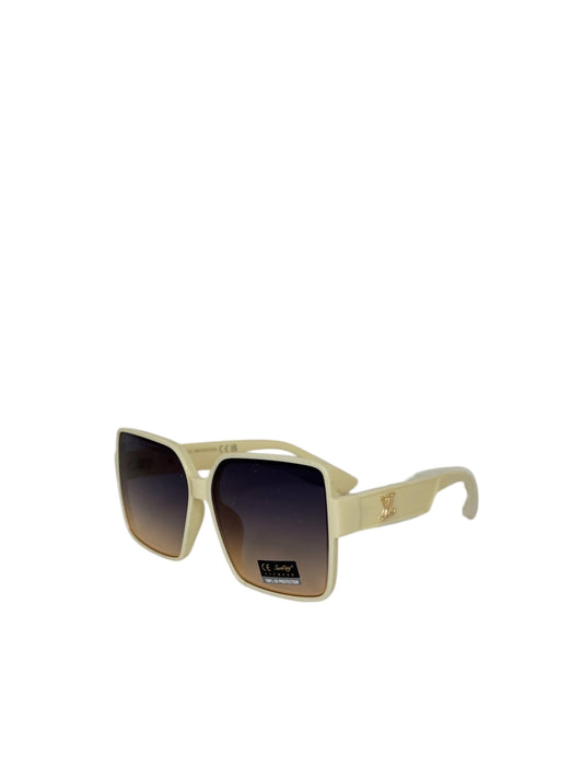 Damen Sonnenbrille trendig & elegant in der Farbe Beige