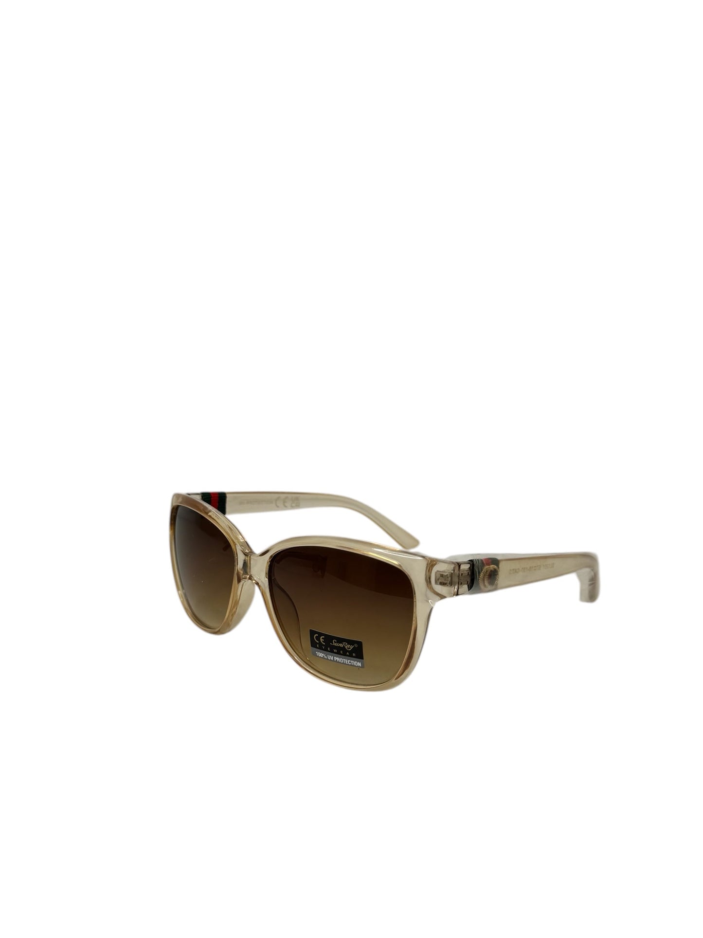 Damen Sonnenbrille trendig & elegant in der Farbe Beige