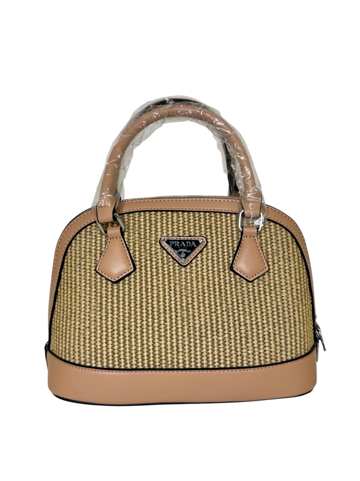 Damen Handtasche trendig & elegant in der Farbe Kaffee Bast groß