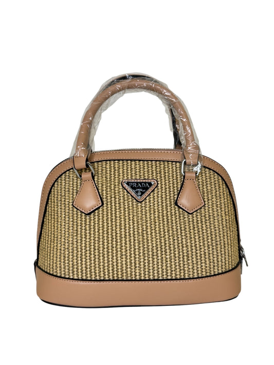 Damen Handtasche trendig & elegant in der Farbe Kaffee Bast groß