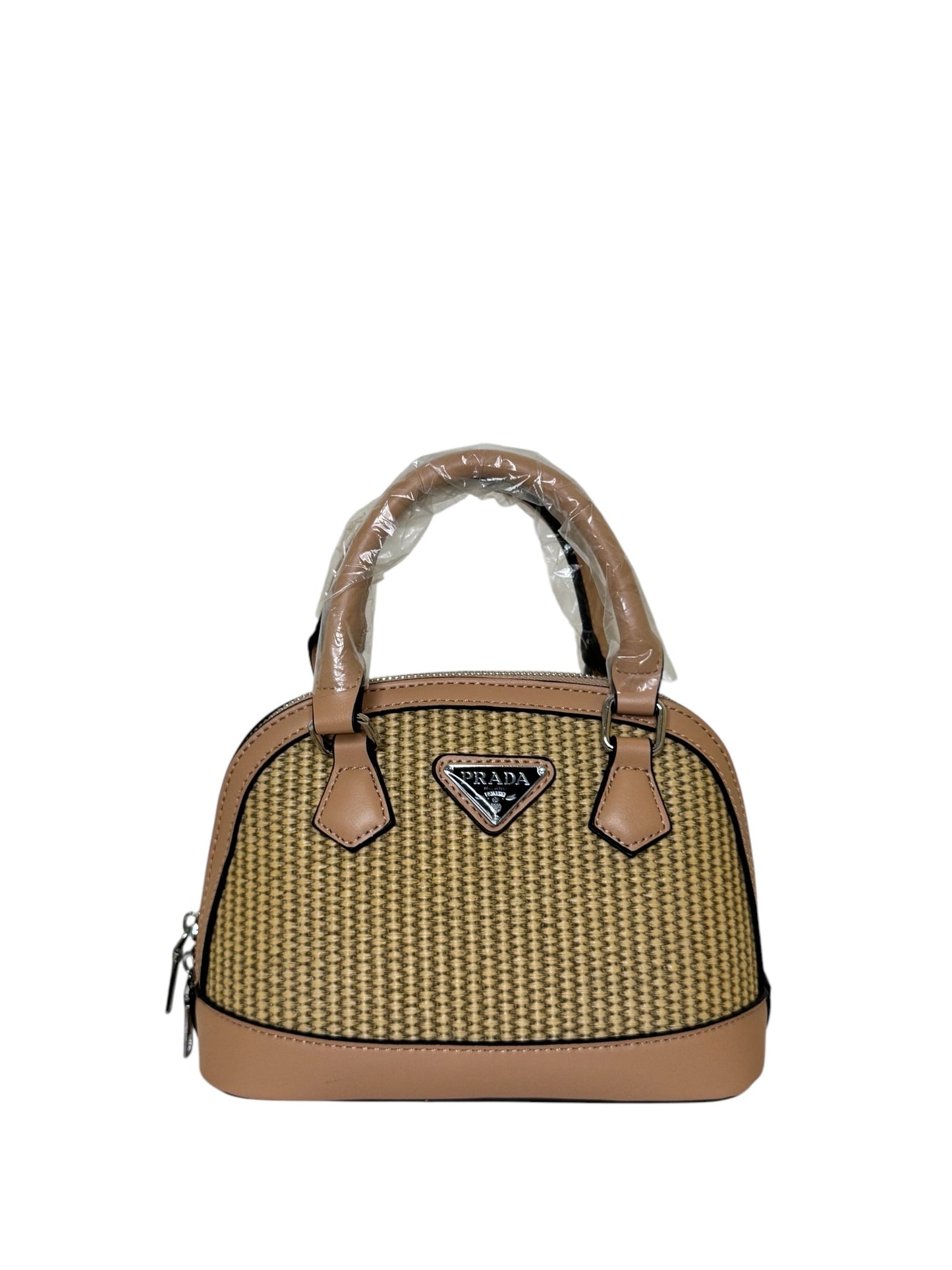 Damen Handtasche trendig & elegant in der Farbe Kaffee Bast klein