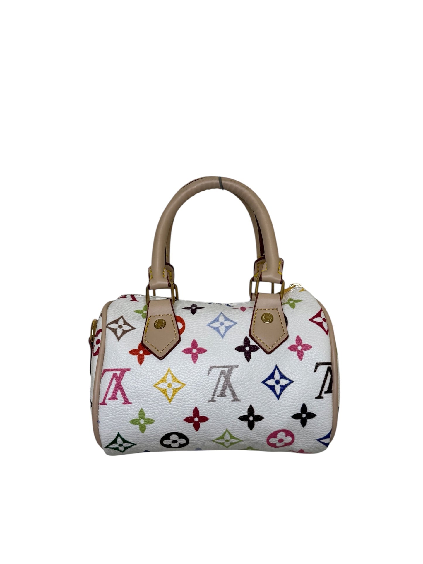 Damen Handtasche trendig & elegant in dem Farbenmix Weiß/Bunt mini