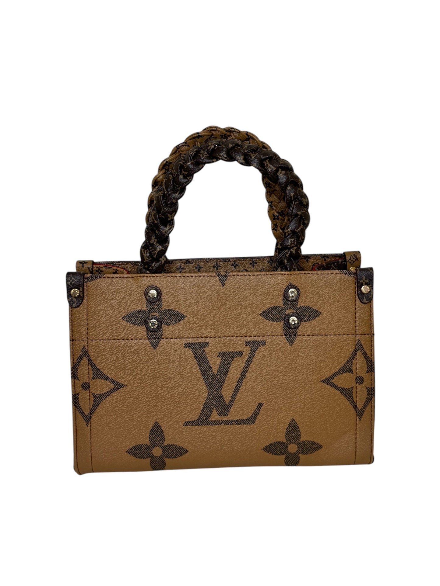 Damen Handtasche trendig & elegant in der Farbe Braun geflochten